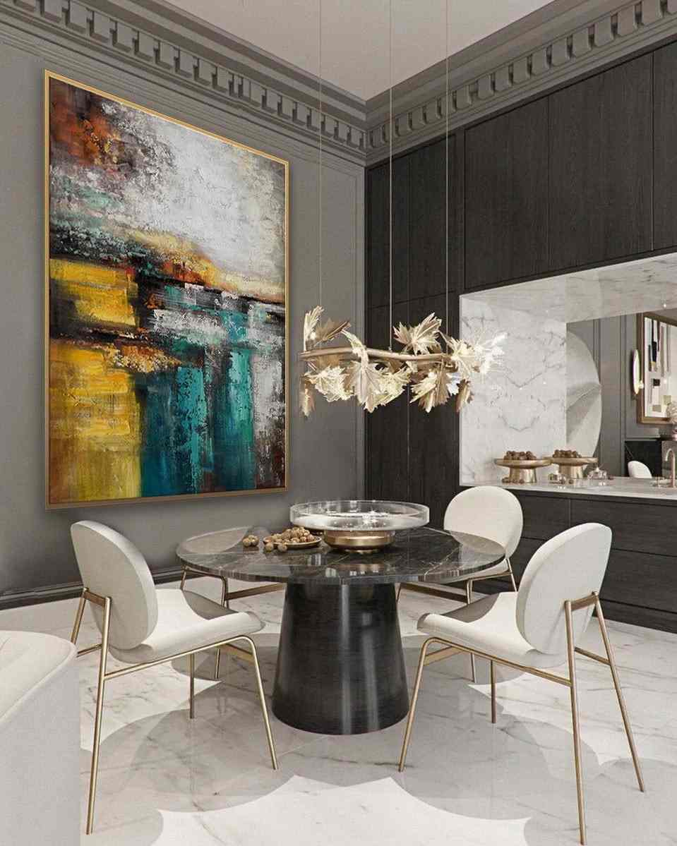 Neutral Original Painting Grey Rich Abstract Canvas Wall Art LI06Q